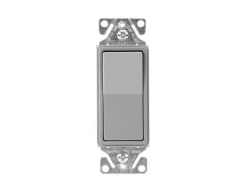 EATON 7503GY-BOX 15Amp 120/277V 3-Way Decorator Standard Grade Switch - Back Wire/Push Wire, Grey — EATON
