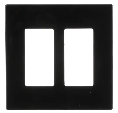 Eaton 2-Gang Midsize Screwless Decorator Wall Plate, Black — EATON