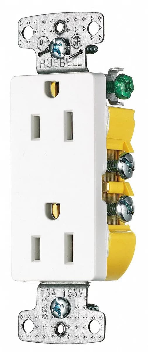 Hubbell 15A Tamper Resistance Decora Receptacle 10 Pack RRD15SWTR — Hubbell