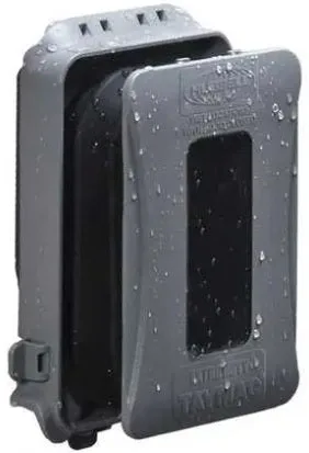 Taymac ML500GCN Hubbell 1-Gang Weatherproof In-Use Cover, Expandable, EXTRA DUTY®, Gray — Hubbell (1in, 3in)