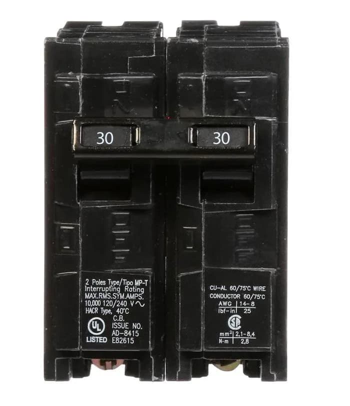 Siemens Q230 30 Amp Double Pole Circuit Breaker — Siemens (3in, 2in)