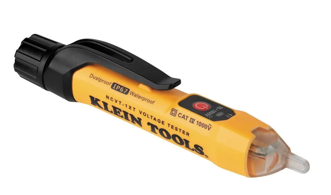Klein Tools NCVT1XT Non-Contact Voltage Tester, 70 to 1000V AC – Rugged & Waterproof Volt Pen with Visual and Audible Alerts – 69383-0 — Klein Tools