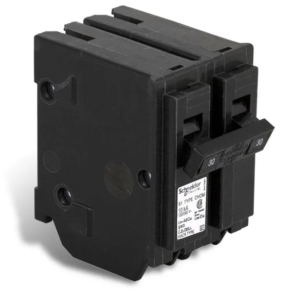 Homeline 30-Amp CHOM Double-Pole Plug-On Circuit Breaker — Schneider (1in)