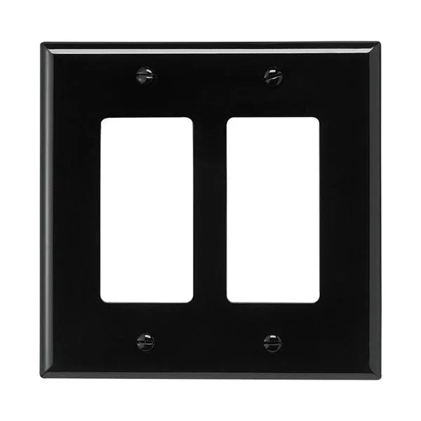 Eaton 2-Gang Black Double Decorator Wall Plate — EATON