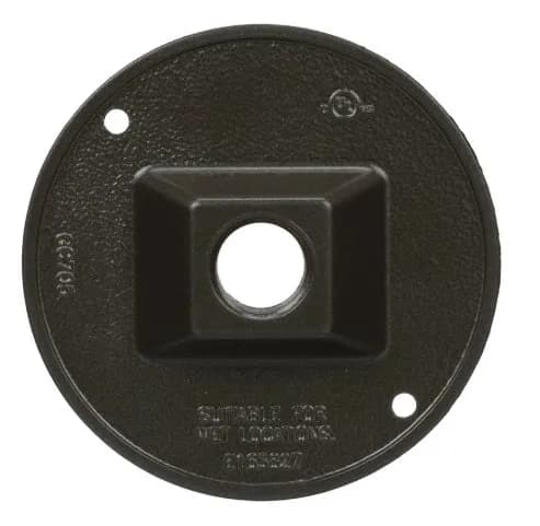Hubbell Bell 5193-2 Round Weatherproof Cluster Cover, One 1/2 in. Threaded Outlet, Bronze — Hubbell (2in)