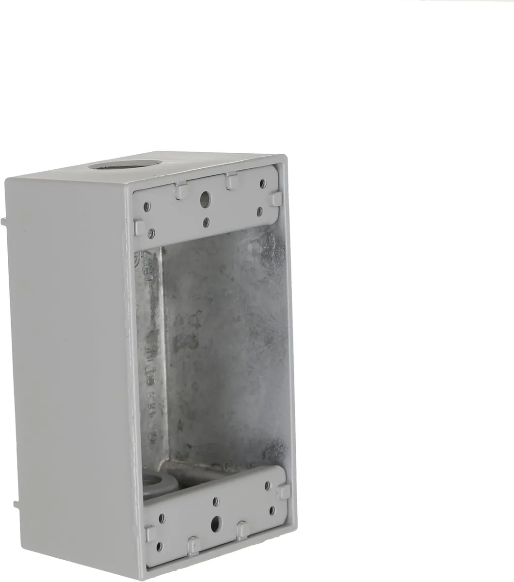 Hubbell-Bell Outdoor 5320-0 Single Gang 3-1/2-Inch Outlets Weatherproof Box Gray — Hubbell (2in)