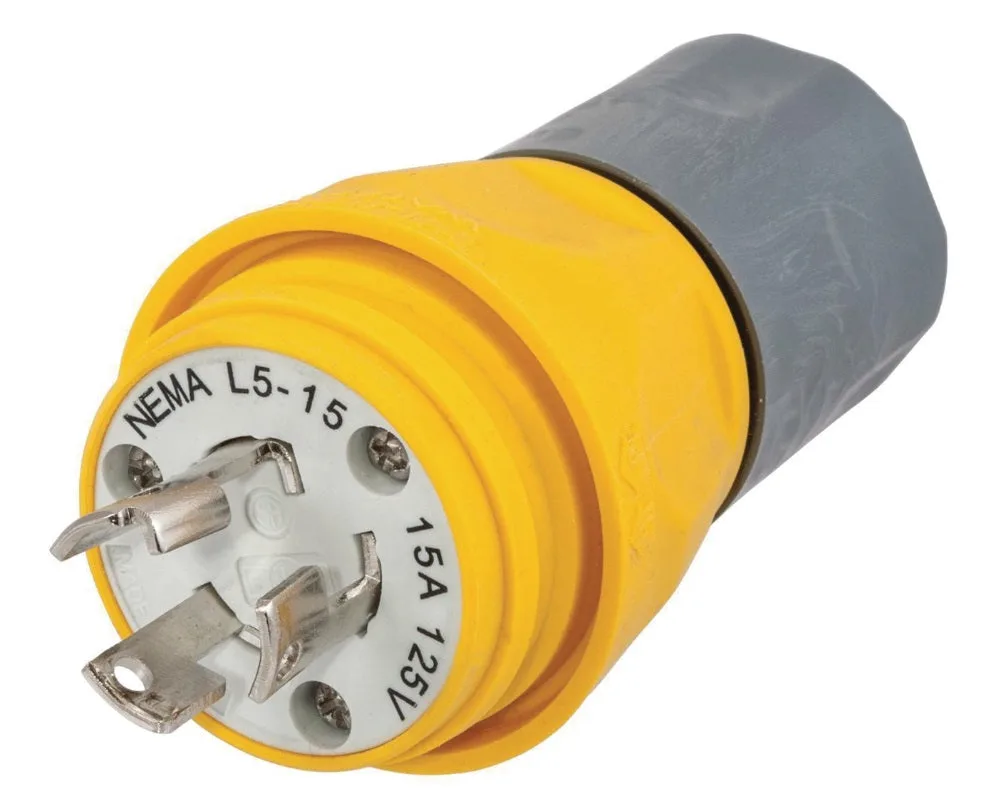 HUBBELL HBL24W47A Twist-Lock®, Watertight® Locking Male Plug 15 A, 125 V, Standard, Non-Shrouded, Watertight — Hubbell