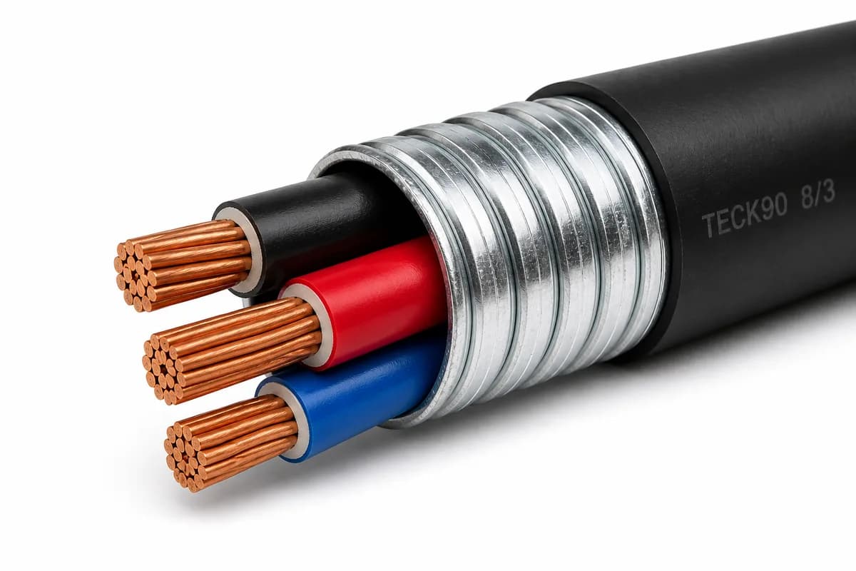 8/3 TECK90 Armoured Copper Cable 1000V Per Meter — Certified