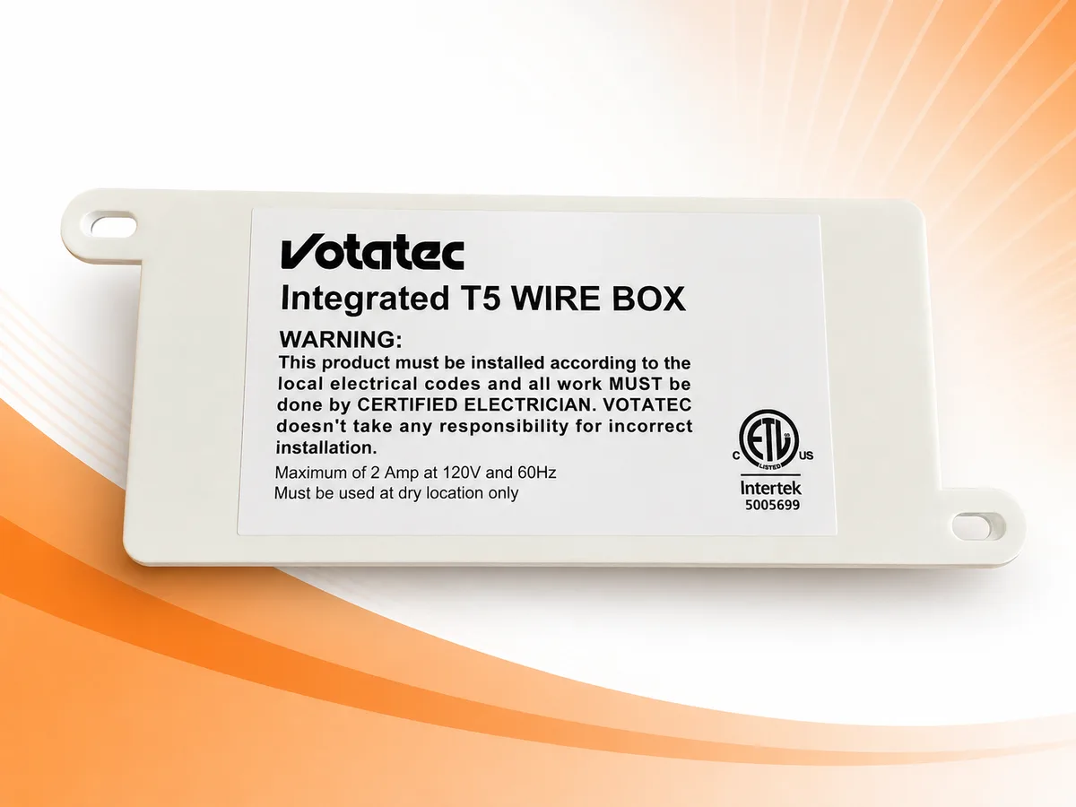 Votatec T5 Direct-Wire Junction Box with On/Off Switch for Linkable LED Fixtures — VOTATEC