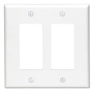 Leviton PJ262 2-Gang Decora/GFCI Device Decora Wallplate/Faceplate, Midway Size — LEVITON