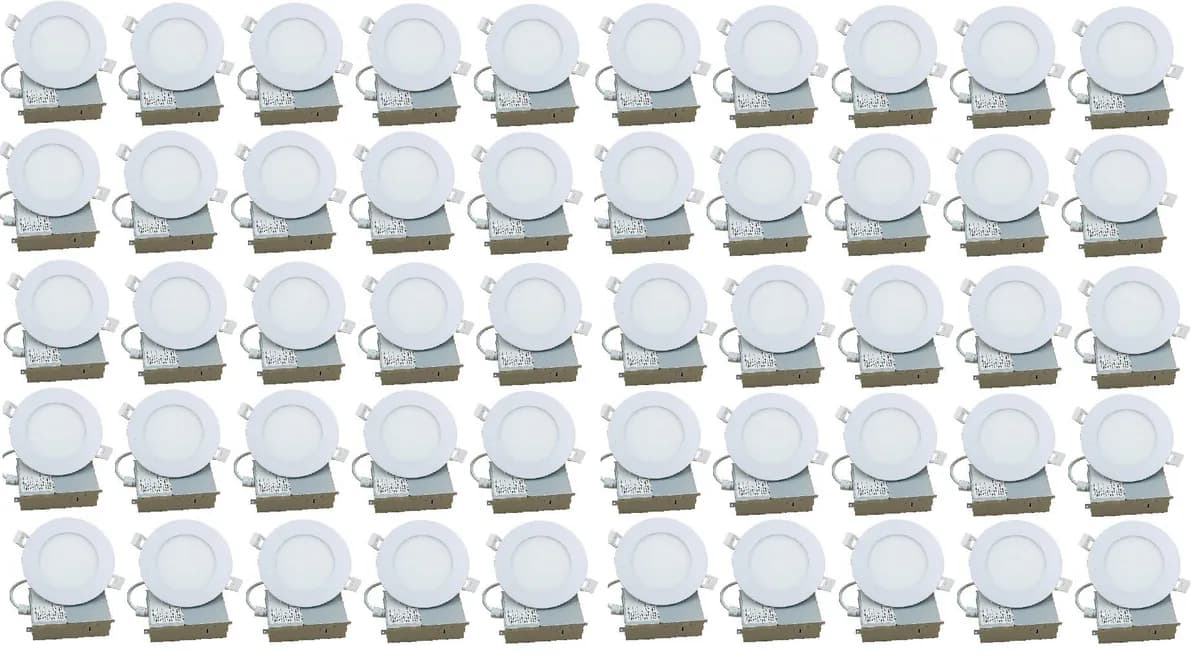 Lightrix 4” LED Slim Panel 9W 750LM Potlight 5K (Pack of 40) — Certified (9W, 80W)