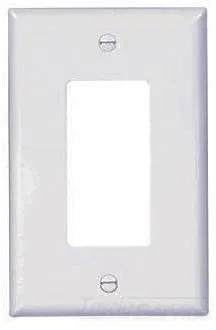 Eaton PJ26W 1 Gang Decora/GFCI Wall Plate, Midway Size, White — EATON
