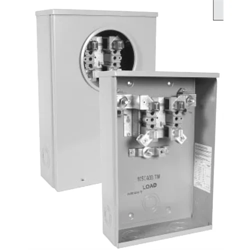 Hydel MSC400TW3 Meter Socket Box with Isolated Neutral, 1/2" Compression Stud, U/G, 200A, 600V — Hydel (2in, 3in)