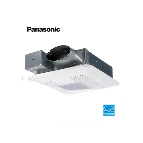 Panasonic WhisperThin Pick-A-Flow 80 or 100 CFM Exhaust Fan with LED Light Low Profile Ceiling or Wall and 4 in. Oval Duct Adapter — Panasonic (3000K, 4in)
