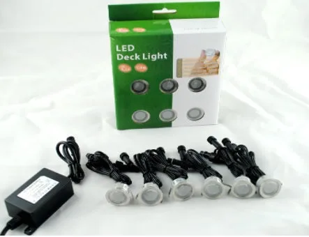 LED Deck Light Kit (Pack of 6) IP67 — Certified (0.6W, 3000K)