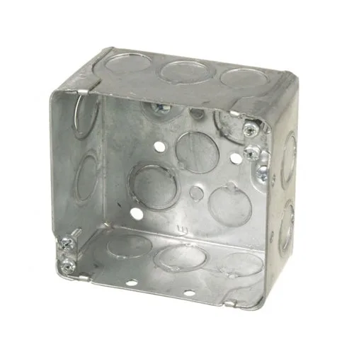 52171-K 4″ Square junction box with knockouts — Ortech (4in, 8in)