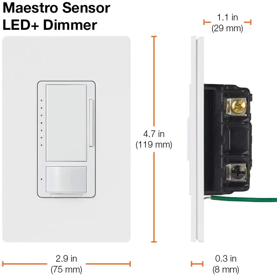 Lutron MSCL-OP153M-WH Maestro CL Occupancy / Vacancy Sensing Dimmer, White — LUTRON (600W)