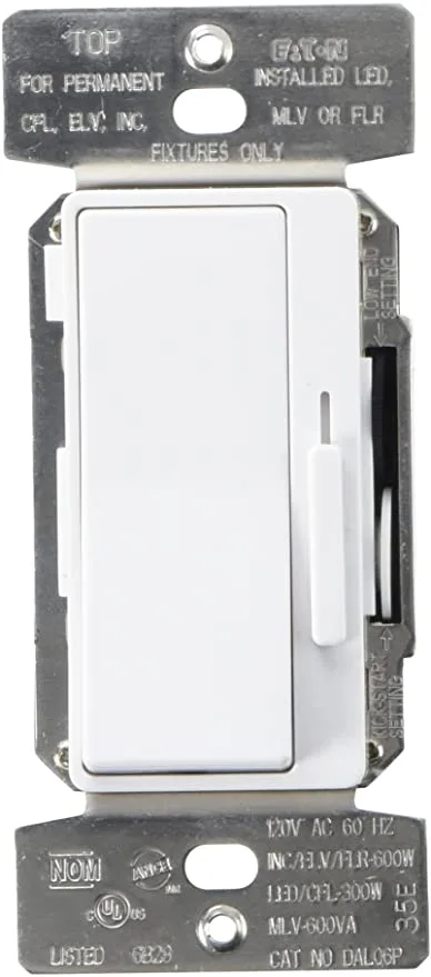 Eaton DAL06P-C5 Al Series Single Pole/3-Way Decorator LED Dimmer - Black/White/Ivory — EATON (300W, 600W)