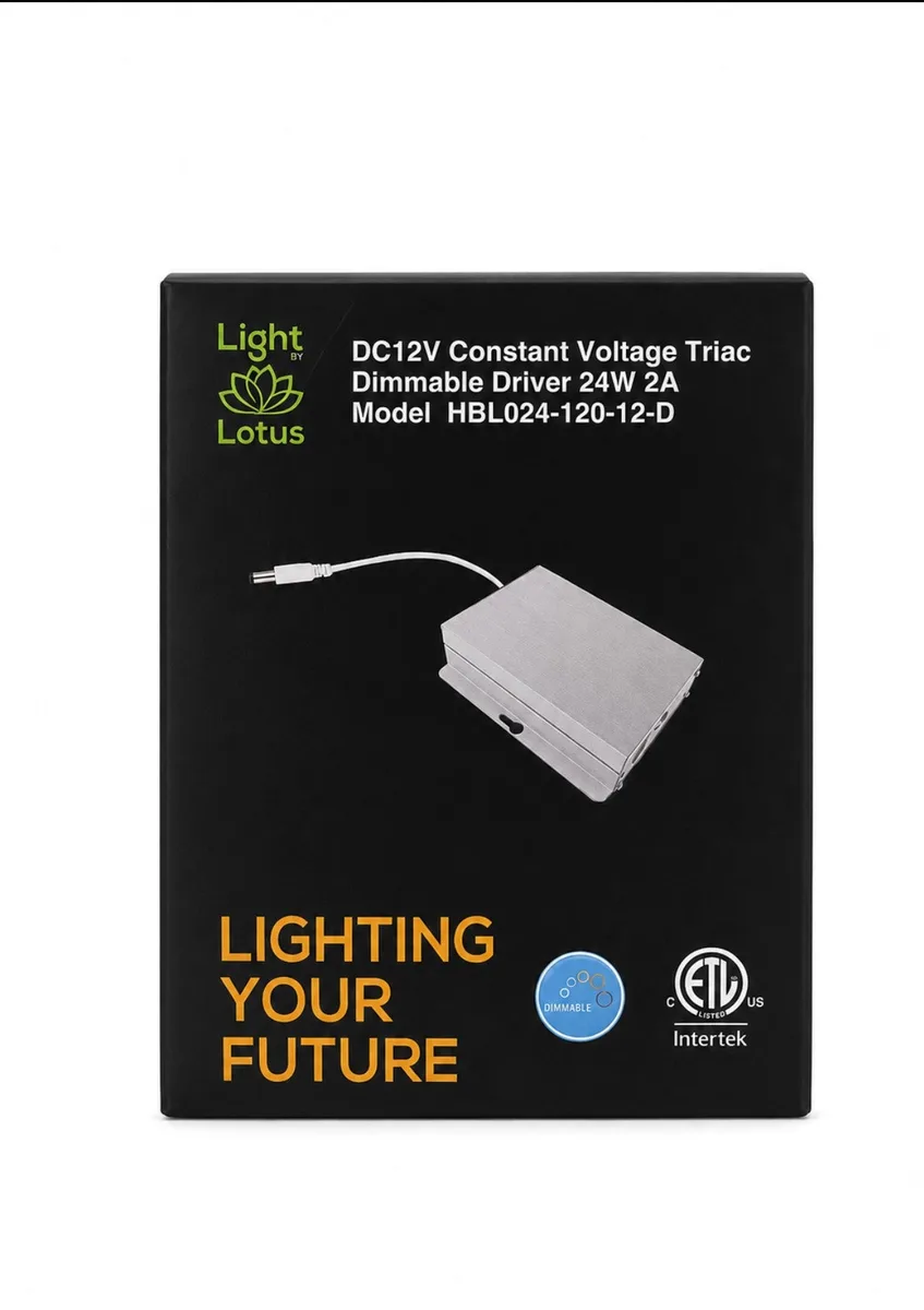 Lotus LED HBL024-120-12-D 24W 12V Hardwired TRIAC-Dimmable LED Driver with 6-Port Hub — Certified (24W, 5in)