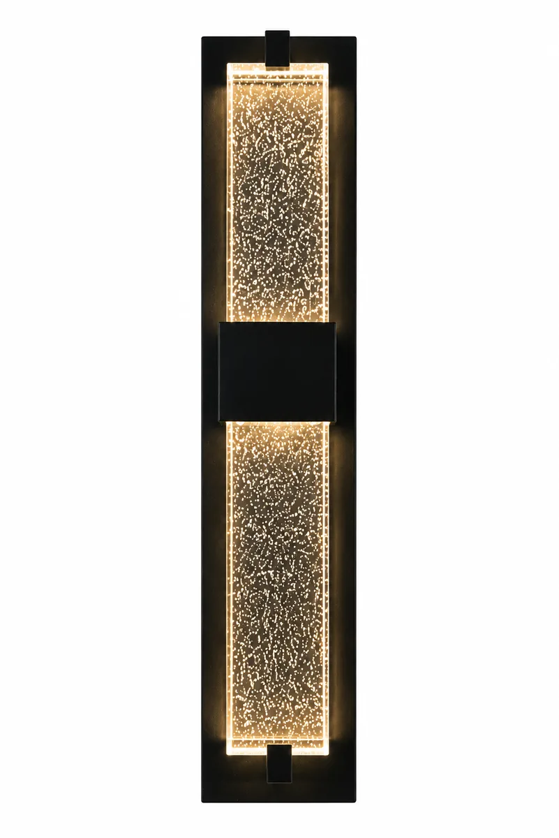18" LED Crystal Bubble Glass Outdoor Wall Sconce – 5CCT Wet Location Rated — ECOTEK (20W, 2700K)