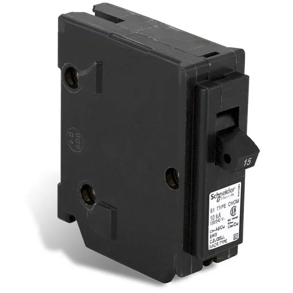 Homeline 15-Amp CHOM Single-Pole Plug-On Circuit Breaker — Schneider (1in)