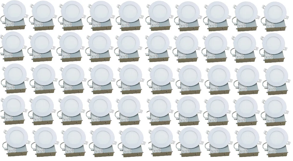 Lightrix 4” LED Slim Panel 9W 750LM Potlight 5K (Pack of 40) — Certified (9W, 80W)