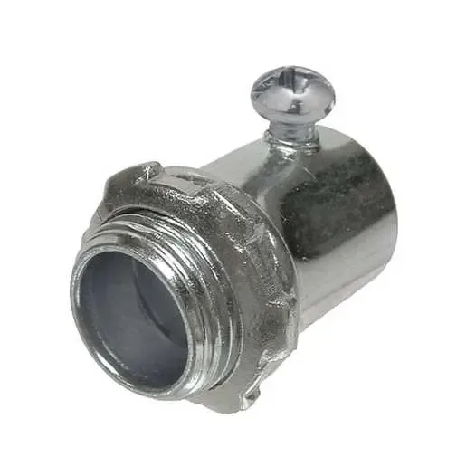 RACO 2002 1/2 in. EMT Set-Screw Connector, Uninsulated Steel
