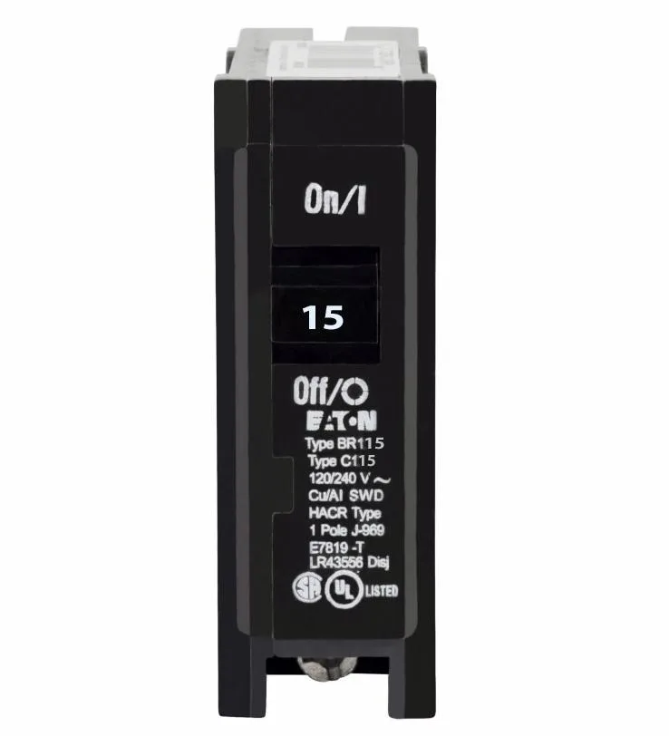 Eaton BR115 15 Amp Single Pole Type BR Plug-On Circuit Breaker