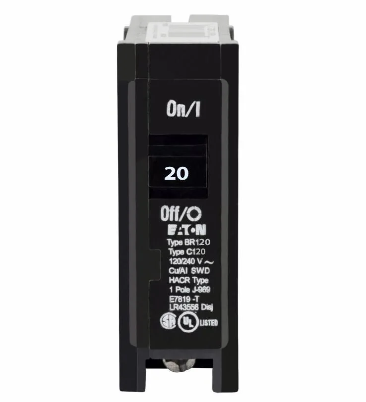 Eaton BR120 20 Amp Single Pole Type BR Plug-On Circuit Breaker